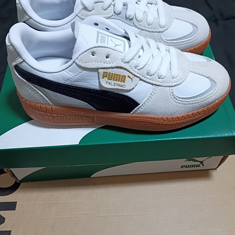 Puma Palermo White and Black Sneakers
